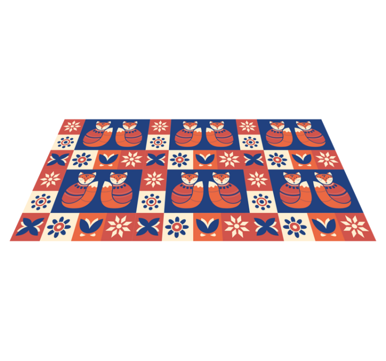 Tapis vinyle autres tapis motifs de renard colorés - TenStickers