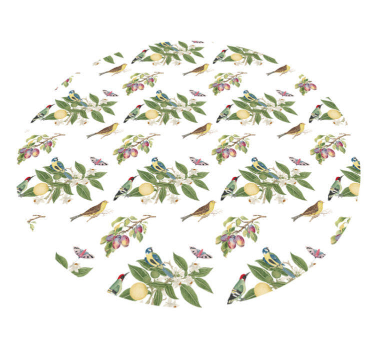 Tapis vinyle rond motifs d'oiseaux colorés - TenStickers