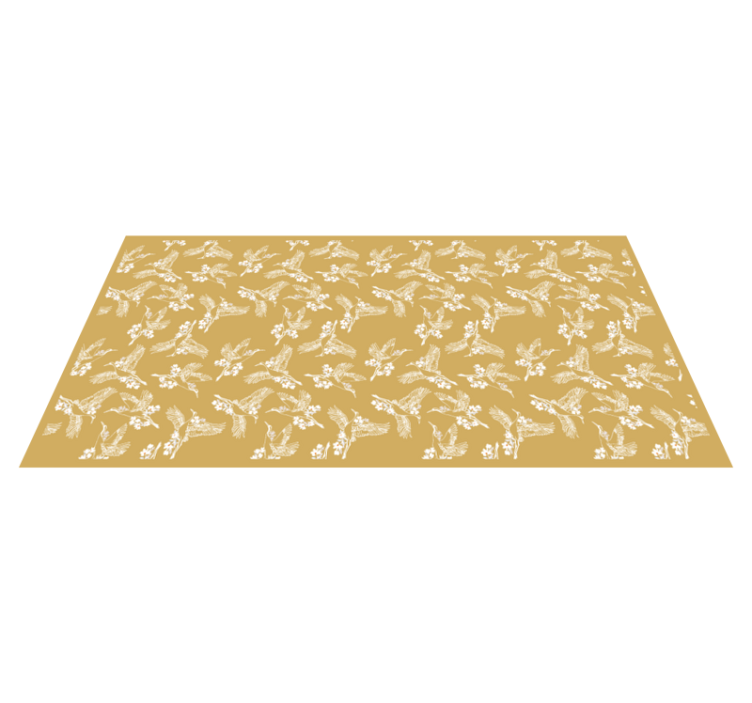 Tapis vinyle nature fleurs de colibris élégantes - TenStickers