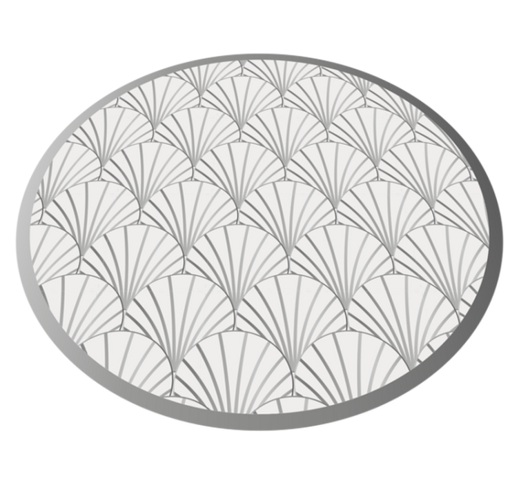 Tapis vinyle salle de bain motif d'éventail élégant - TenStickers