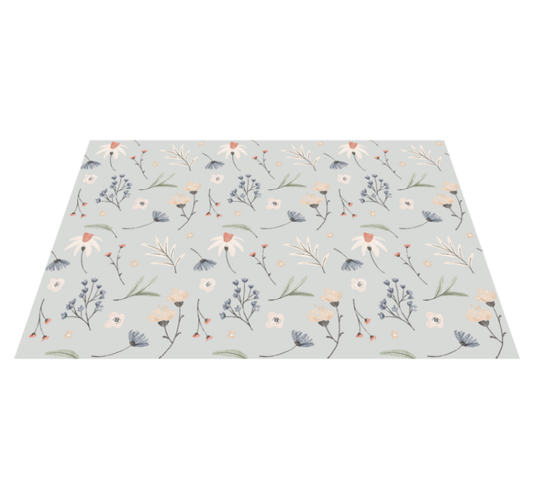 Tapis vinyle fleurs et plantes illustration de feuilles - TenStickers