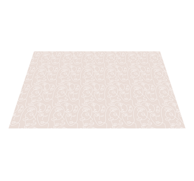 Tapis vinyle moderne visages aux lignes minimalistes - TenStickers