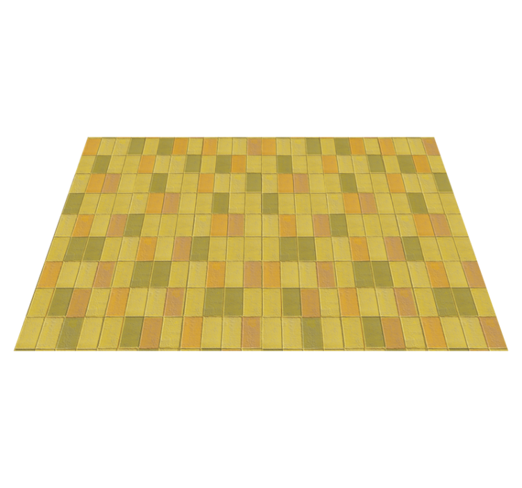 Tapis vinyle carreaux de ciment agencement mosaïque jaune - TenStickers