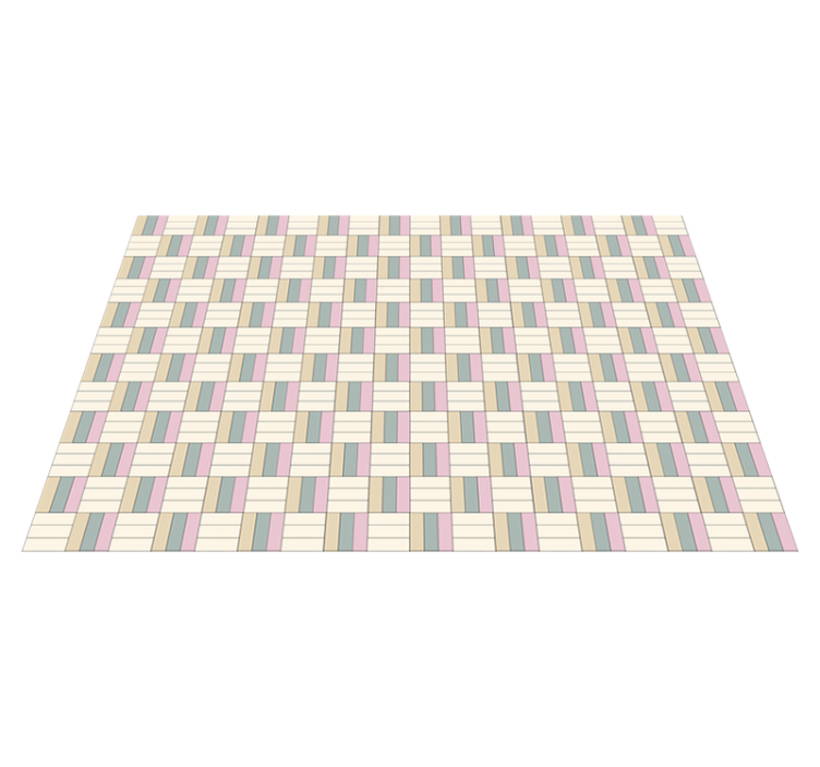 Tapis vinyle géométrique blocs de couleurs tissés - TenStickers