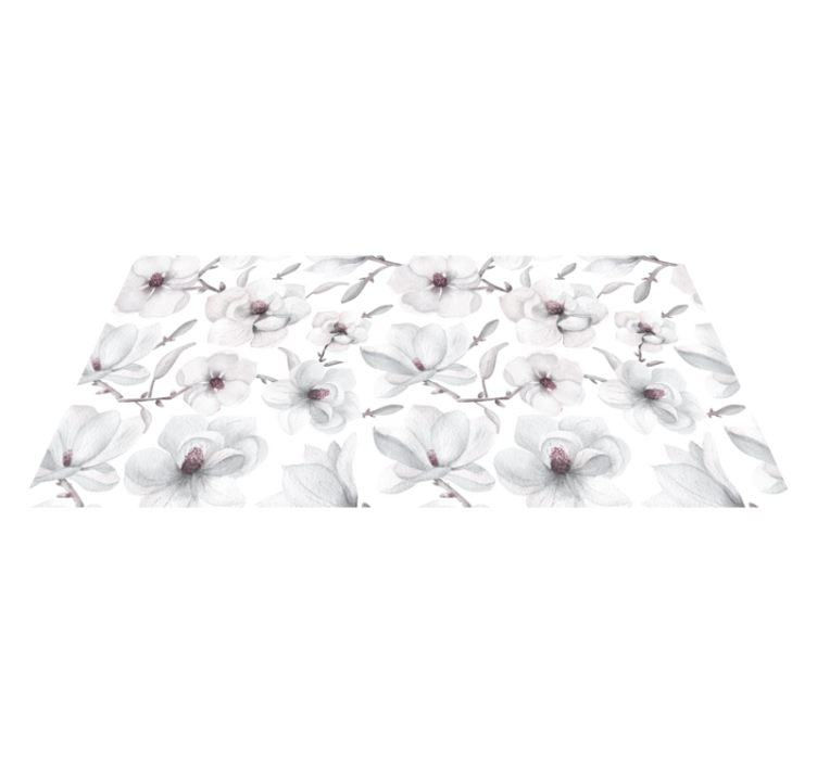 Tapis vinyle fleurs et plantes concept gris doux - TenStickers