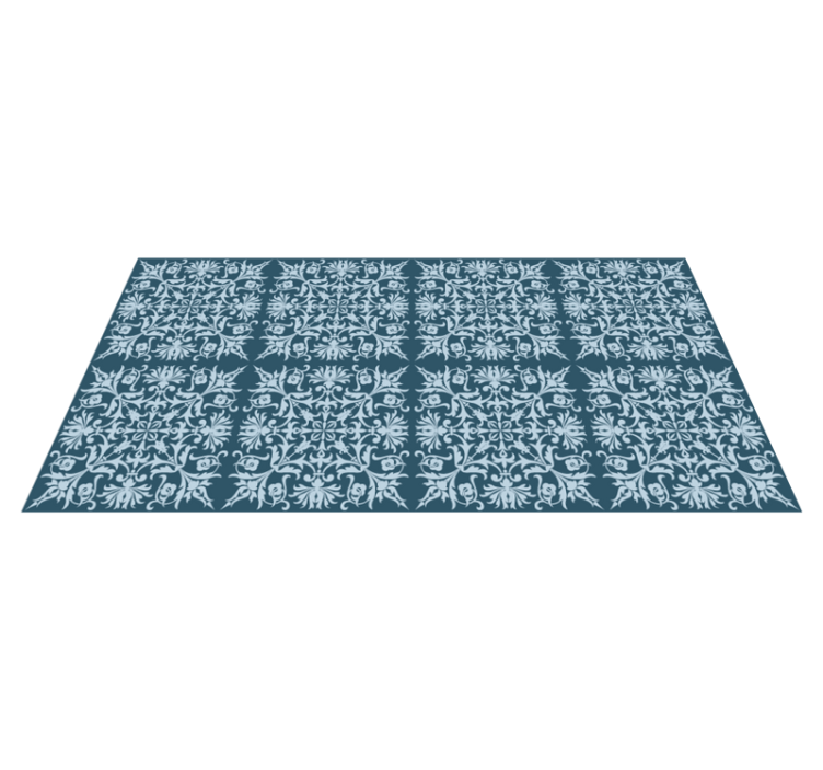 Tapis vinyle fleurs et plantes plan de motif floral - TenStickers