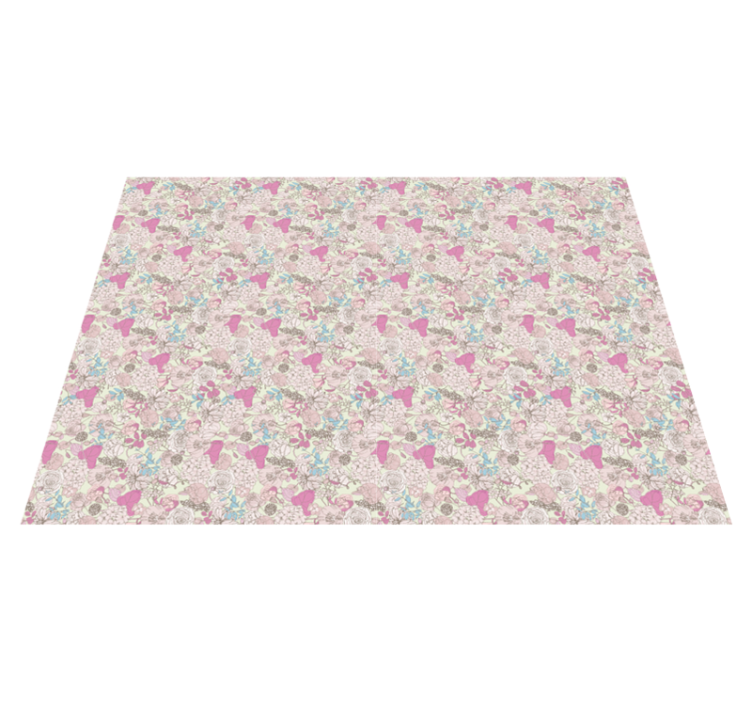 Tapis vinyle fleurs et plantes motif de glace florale - TenStickers