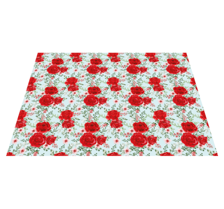 Tapis vinyle fleurs et plantes élégance florale rouge - TenStickers