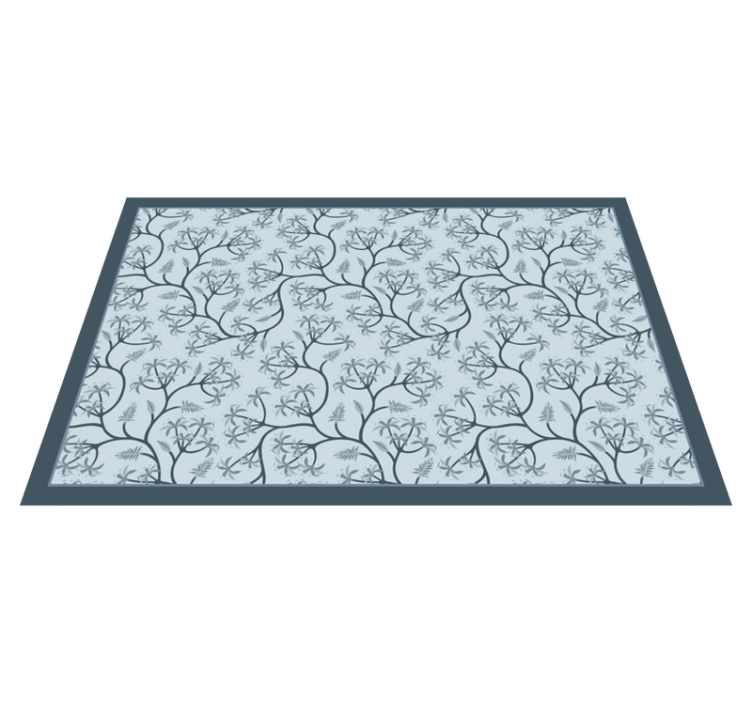 Tapis vinyle fleurs et plantes motif de silhouette botanique - TenStickers