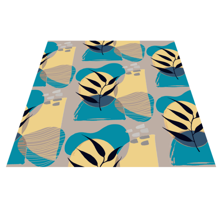 Tapis vinyle fleurs et plantes motif botanique abstrait - TenStickers