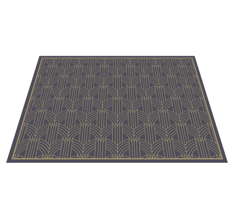Tapis vinyle géométrique art déco gris foncé - TenStickers