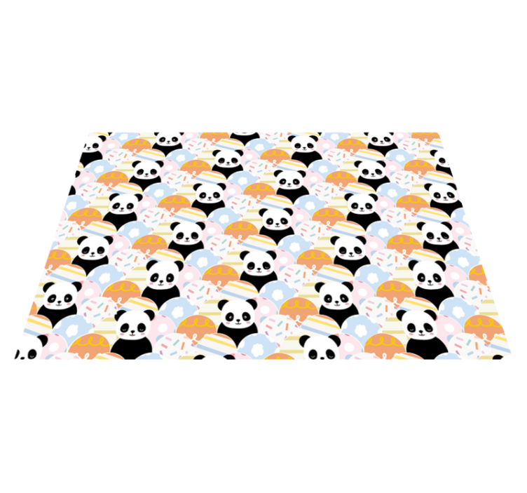 Tapis vinyle chambre bébé motif coloré de pandas - TenStickers