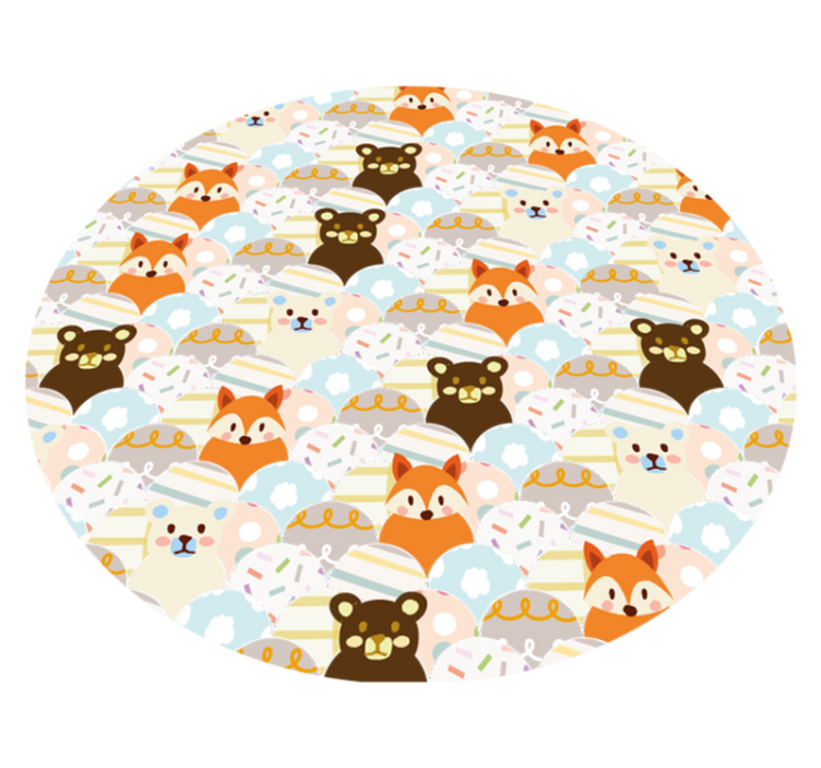 Tapis vinyle chambre bébé adorable motif animalier - TenStickers