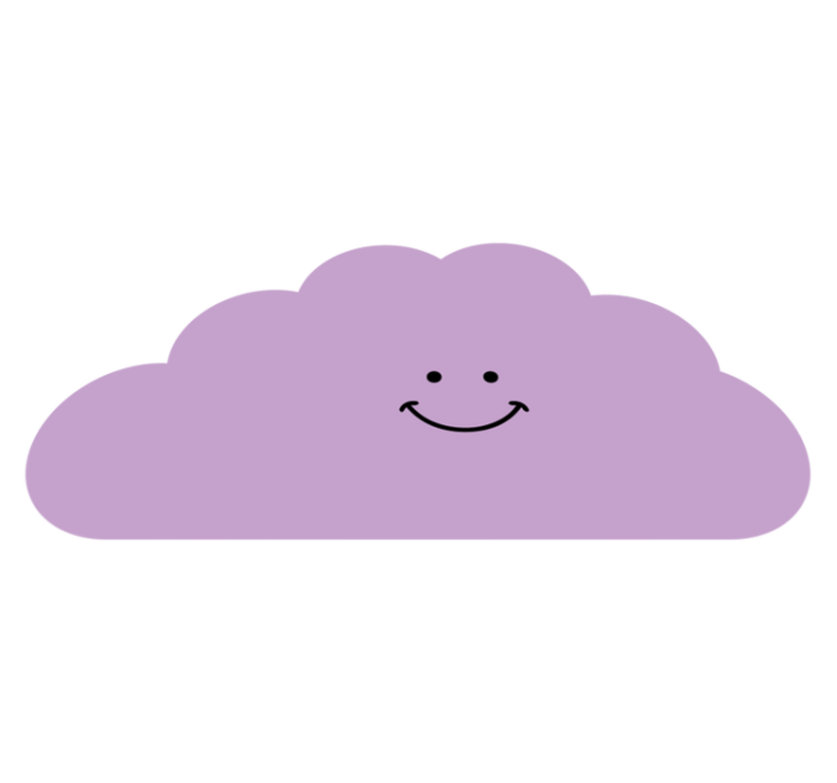 Tapis vinyle bébé nuage violet souriant - TenStickers
