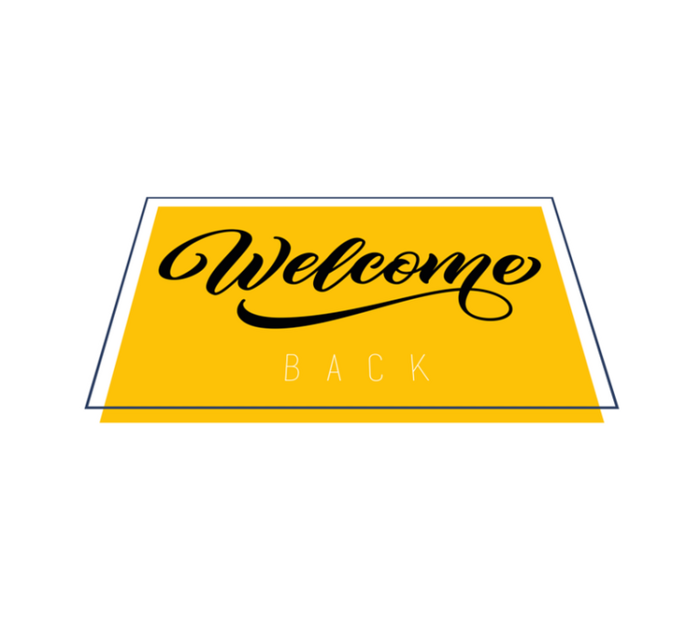 Tapis vinyle entrée bon retour salutation - TenStickers