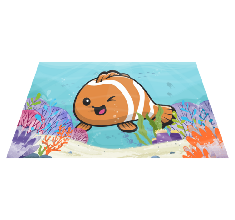 Tapis vinyle pour enfants aventure aquatique animée - TenStickers