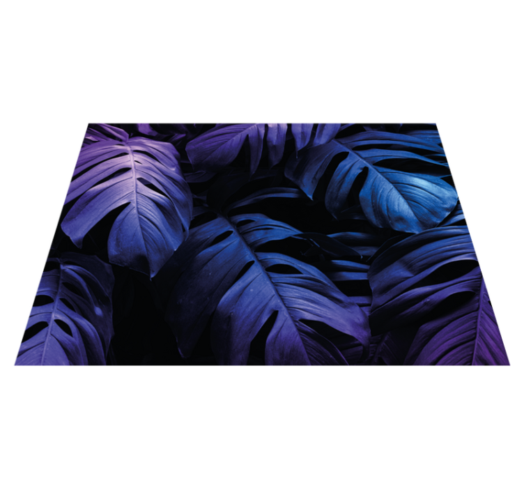 Tapis vinyle fleurs et plantes feuilles tropicales violettes - TenStickers