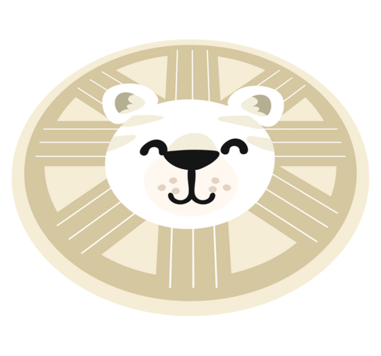 Tapis vinyle chambre bébé graphique de lion souriant - TenStickers