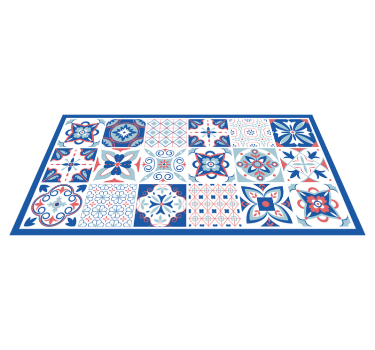 Tapis vinyle carreaux de ciment ornementaux - TenStickers