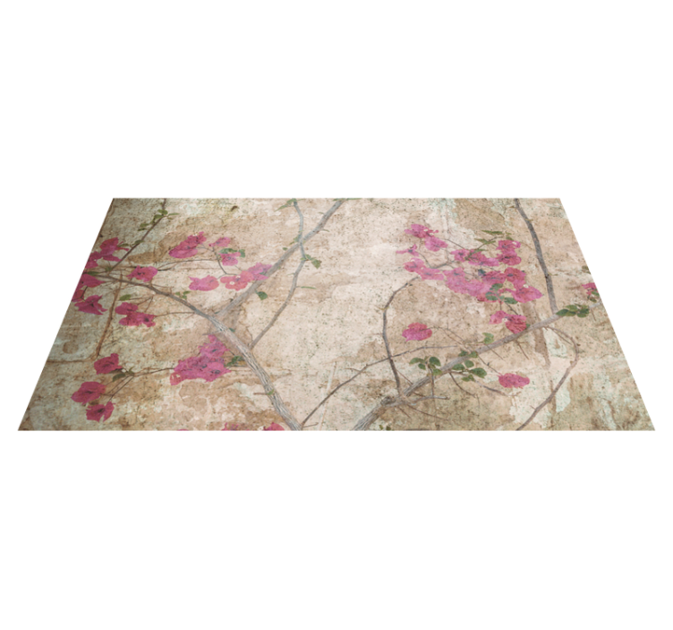 Tapis vinyle superposition de branches fleuries - TenStickers