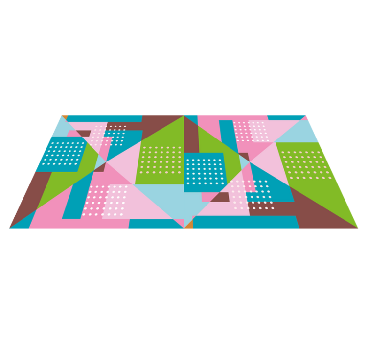 Tapis vinyle géométrique fusion de formes colorées - TenStickers