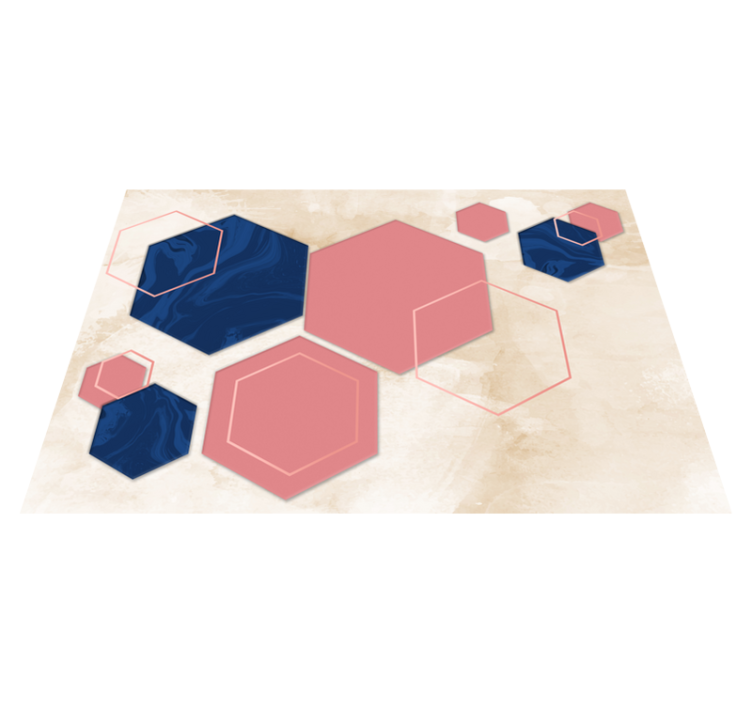 Tapis vinyle géométrique hexagones abstraits - TenStickers