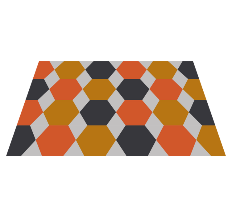 Tapis vinyle géométrique motif hexagonal - TenStickers