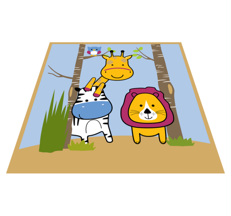 Tapis vinyle pour enfants personnages animaux - TenStickers