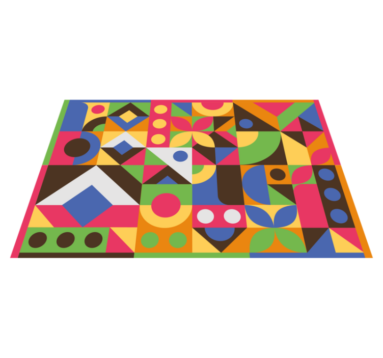 Tapis vinyle géométrique motif style éclaboussures colorées - TenStickers