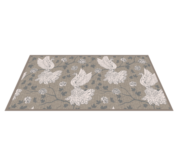 Tapis vinyle animal scène de jardin de grue - TenStickers