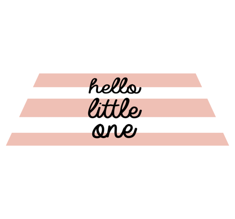 Tapis vinyle chambre bébé rayé rose Hello little one - TenStickers
