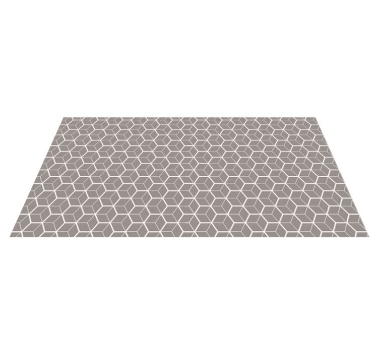 Tapis vinyle géométrique hexagones sur fond gris - TenStickers
