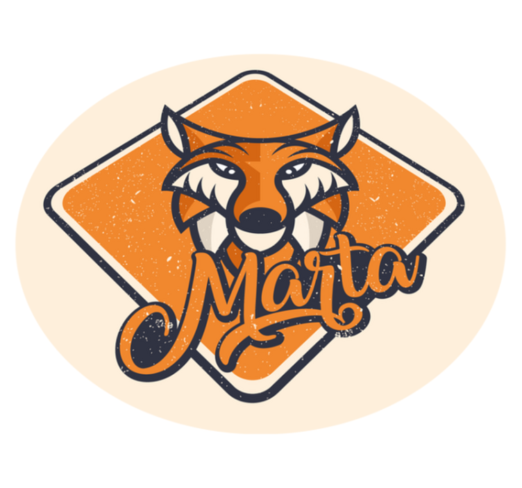 Tapis vinyle personnalisé renard intelligent personnalisable - TenStickers