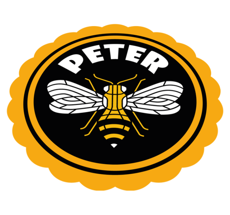 Tapis vinyle personnalisé emblème d'abeille personnalisé - TenStickers