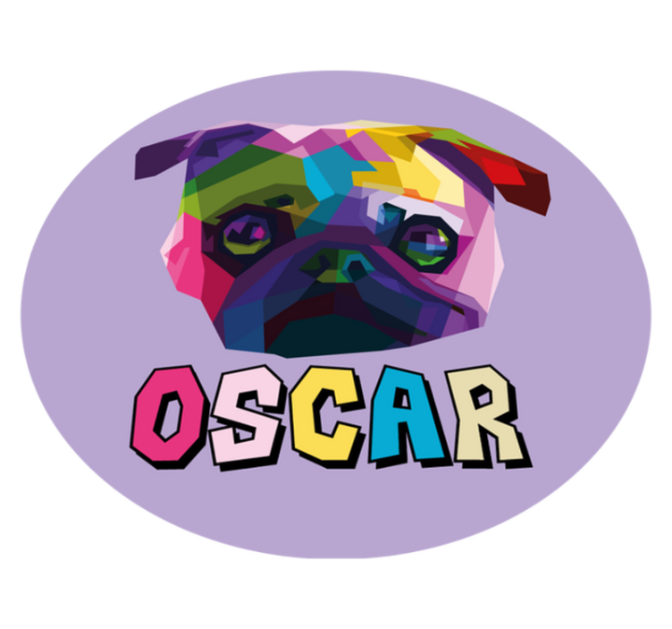 Tapis vinyle personnalisé illustration canine géométrique - TenStickers