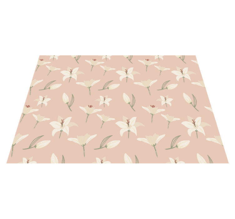 Tapis vinyle fleurs et plantes élégance florale pastel - TenStickers