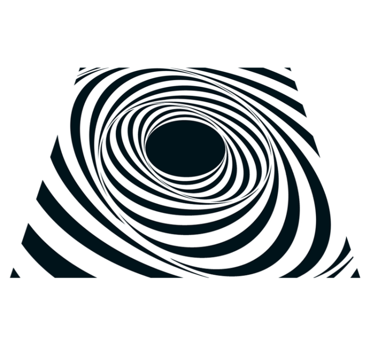 Tapis vinyle géométrique motif tourbillon noir et blanc - TenStickers