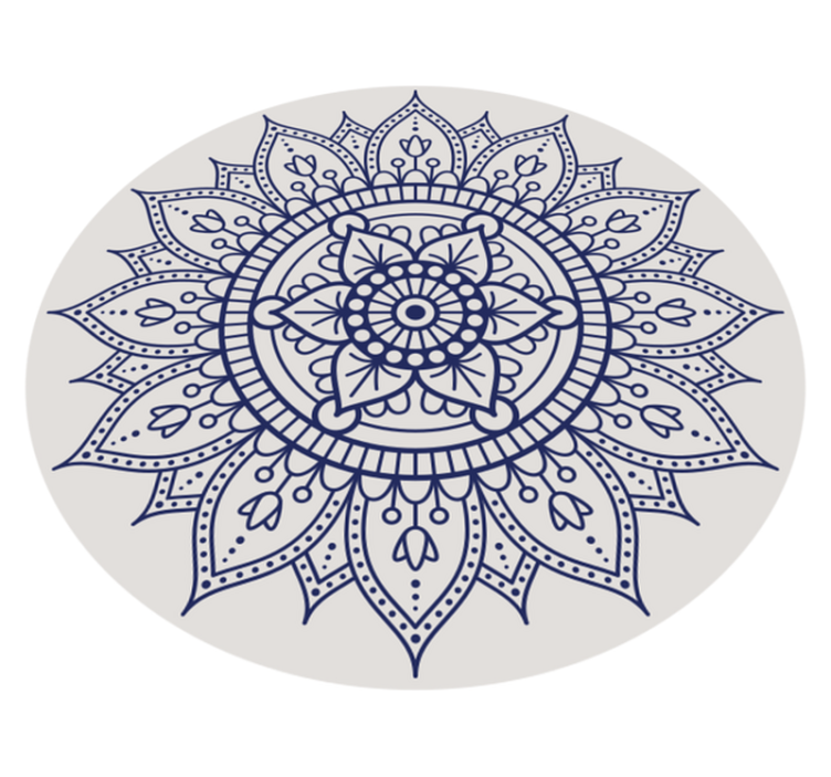 Tapis vinyle salon rond motif mandala - TenStickers