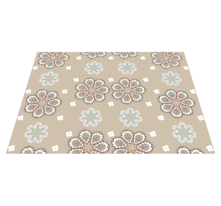 Tapis vinyle fleurs motif mosaïque florale - TenStickers