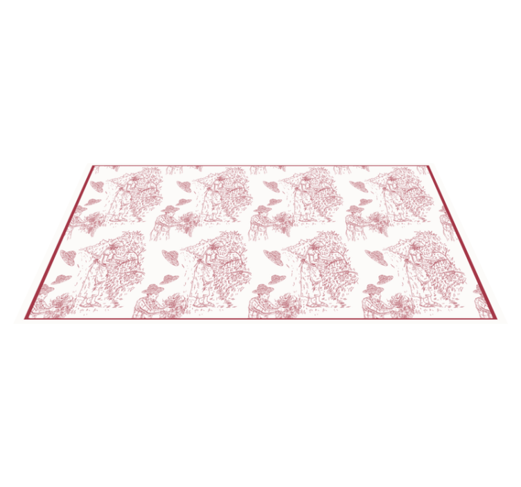 Tapis vinyle vintage jouy motif champs de vignes - TenStickers
