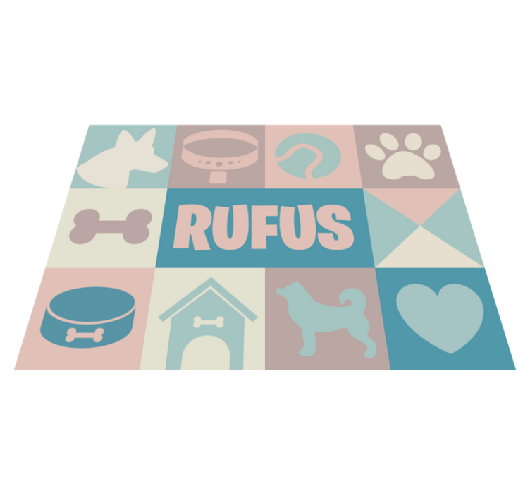 Tapis vinyle animal Chien prénom personnalisé - TenStickers