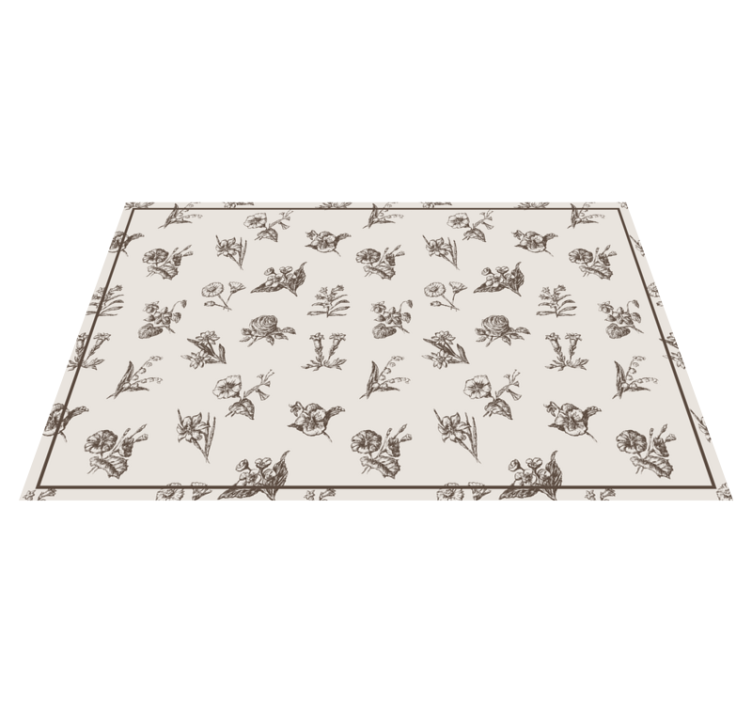 Tapis vinyle rétro Motif fleurs Suisse - TenStickers