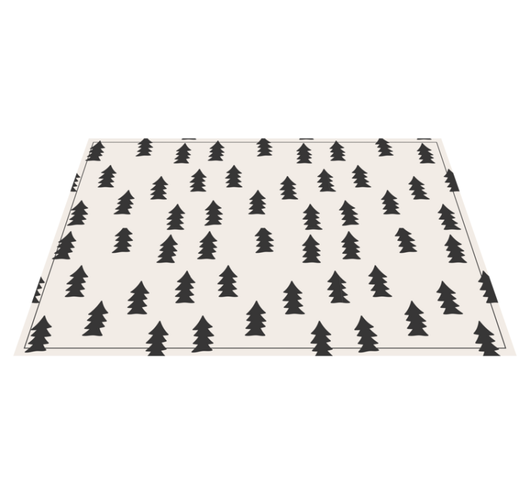 Tapis vinyle salon formes d'arbres noirs sapins - TenStickers