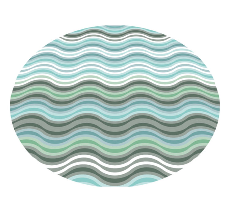 Tapis vinyle rond salon vagues style scandinave - TenStickers