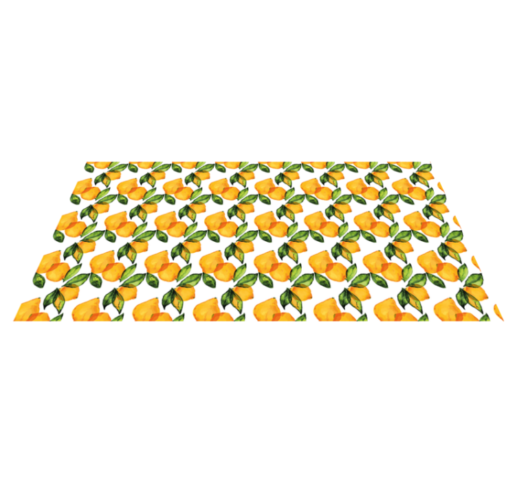 Tapis vinyle motif citrons style méditerranéen - TenStickers