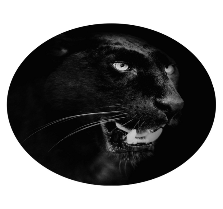 Tapis vinyle portrait d'une panthère noire - TenStickers