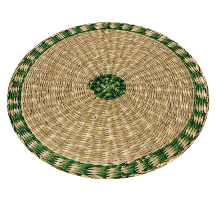 Tapis vinyle salon effet texture tissée forme ronde - TenStickers