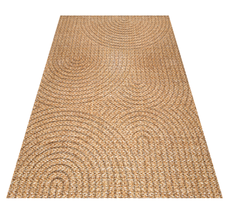 Tapis vinyle salon effet tissé motif avec courbes - TenStickers