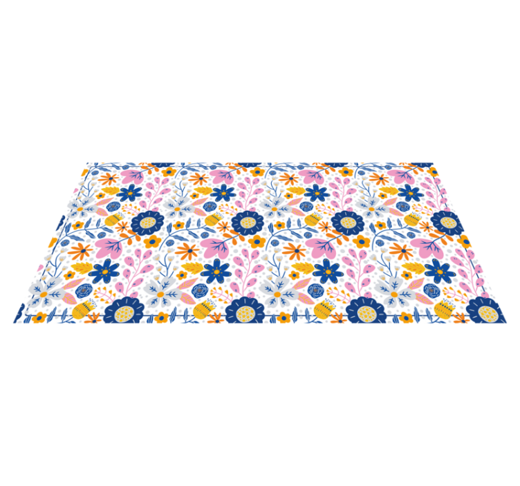 Tapis vinyle motif floral printanier - TenStickers