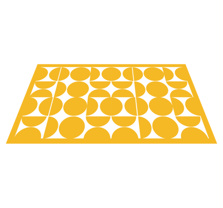 Tapis vinyle géométrique demi-cercles jaunes - TenStickers